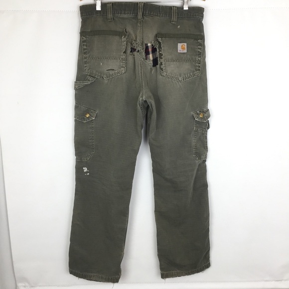 Carhartt Men's Distressed Relaxed Fit Cargo Carpenter Work Pants - Picture 8 of 15